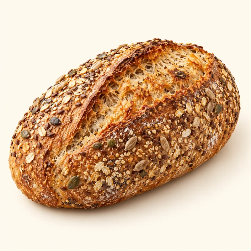 Miche de pain généreusement garnie de graines